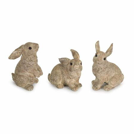 MADE4MANSIONS DS 5.5 & 7 in. Stone Powder & Resin Rabbit - Set of 3 MA2615753